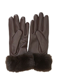 Premium Leather Gloves with Plush Fur Cuffs